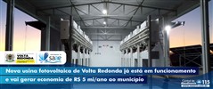 Nova usina fotovoltaica de Volta Redonda j� est� em funcionamento e vai gerar economia de R$ 5 mi/ano ao munic�pio