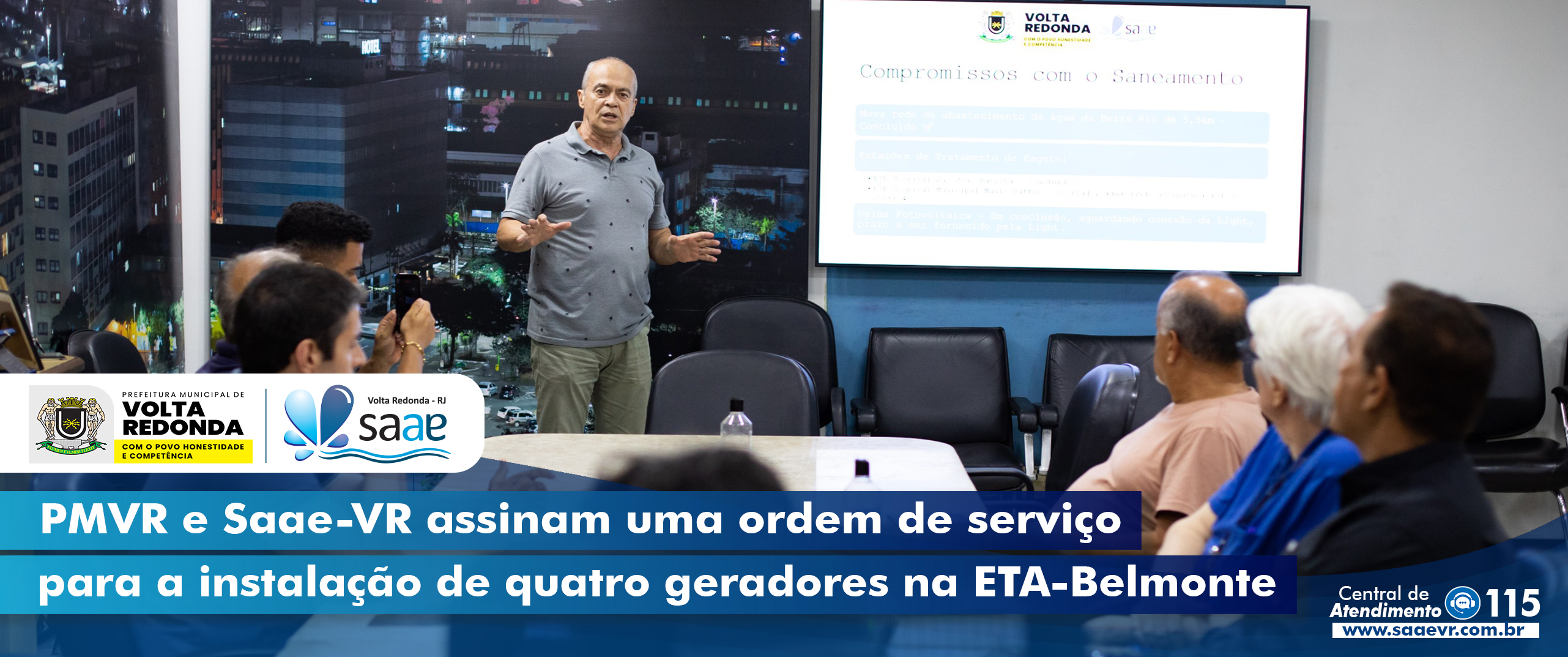 PMVR e Saae-VR assinam uma ordem de servi�o para a instala��o de quatro geradores na ETA-Belmonte