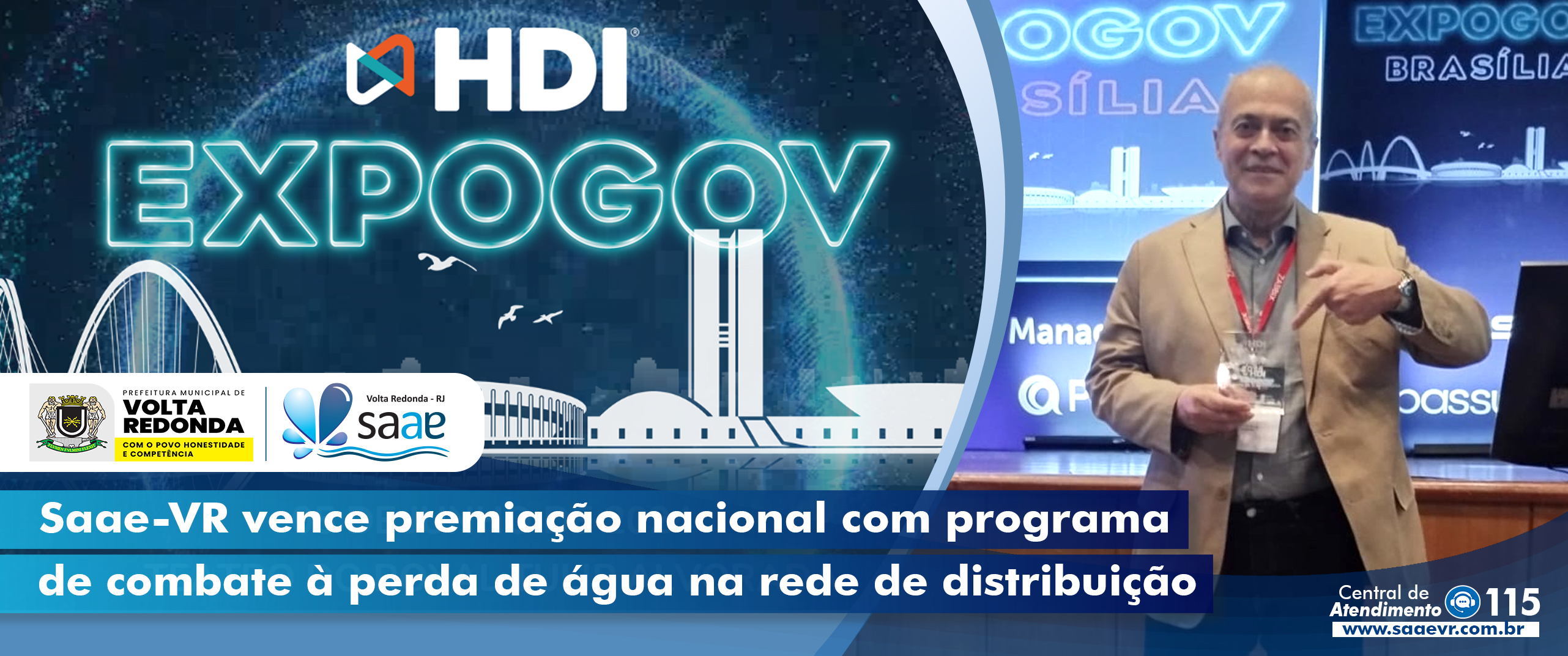 Saae-VR vence premiao nacional com programa de combate  perda de gua na rede de distribuio